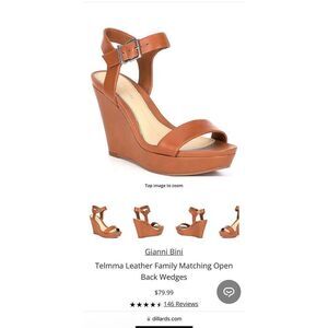 Gianni Bini| NWOT | brown leather wedges | 8.5